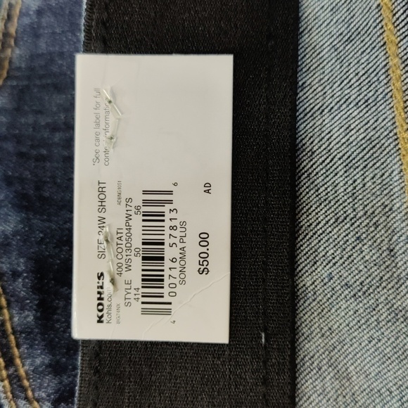 Sonoma Dark Wash Distressed Ankle Skinny Jeans, Size 24W Short - Picture 13 of 15